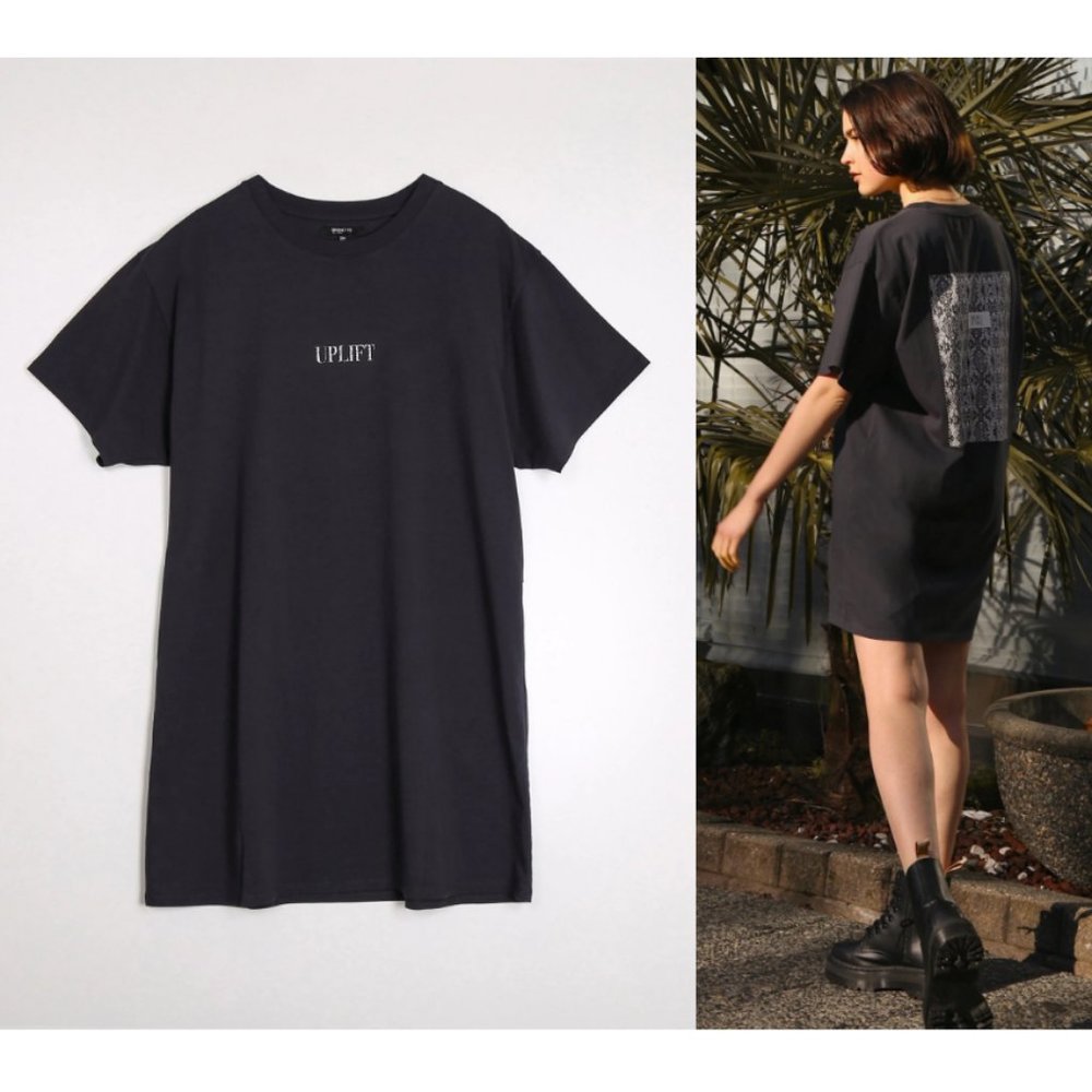 New Brunette The Label 1981 Snake Box Tee Summer Casual Graphic Print Dress S/M